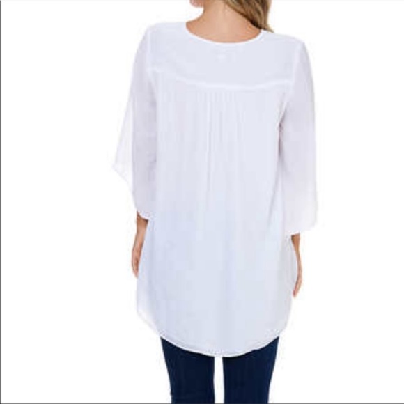Christina B flowy layered white top size Small - Picture 4 of 11